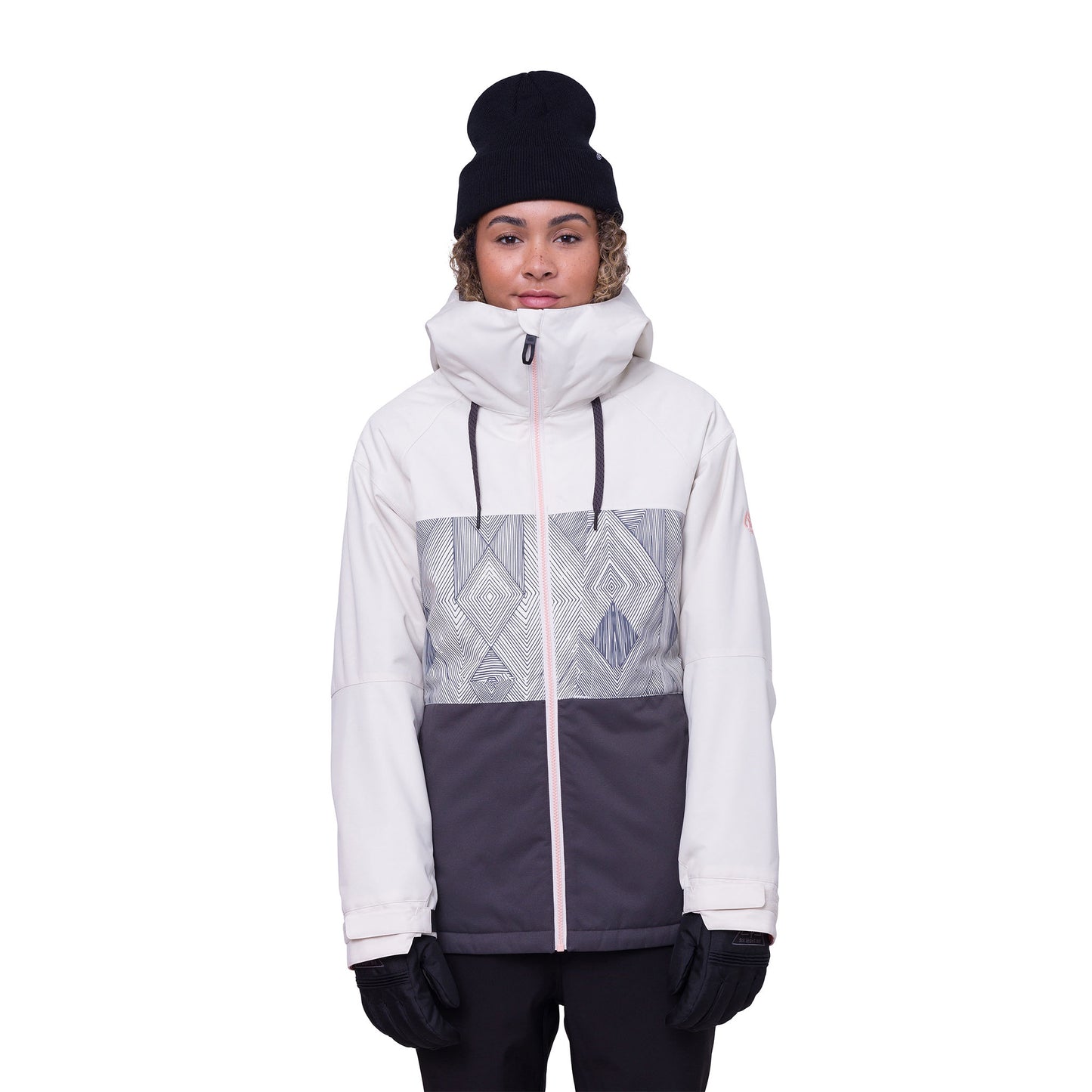 686 Women's Athena Ski and Snowboard Jacket in Birch Geo Colourblock