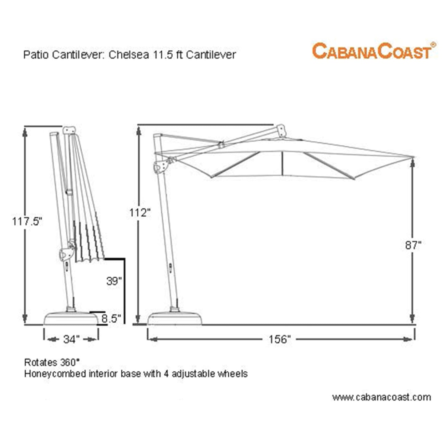 Chelsea cantilever patio umbrella