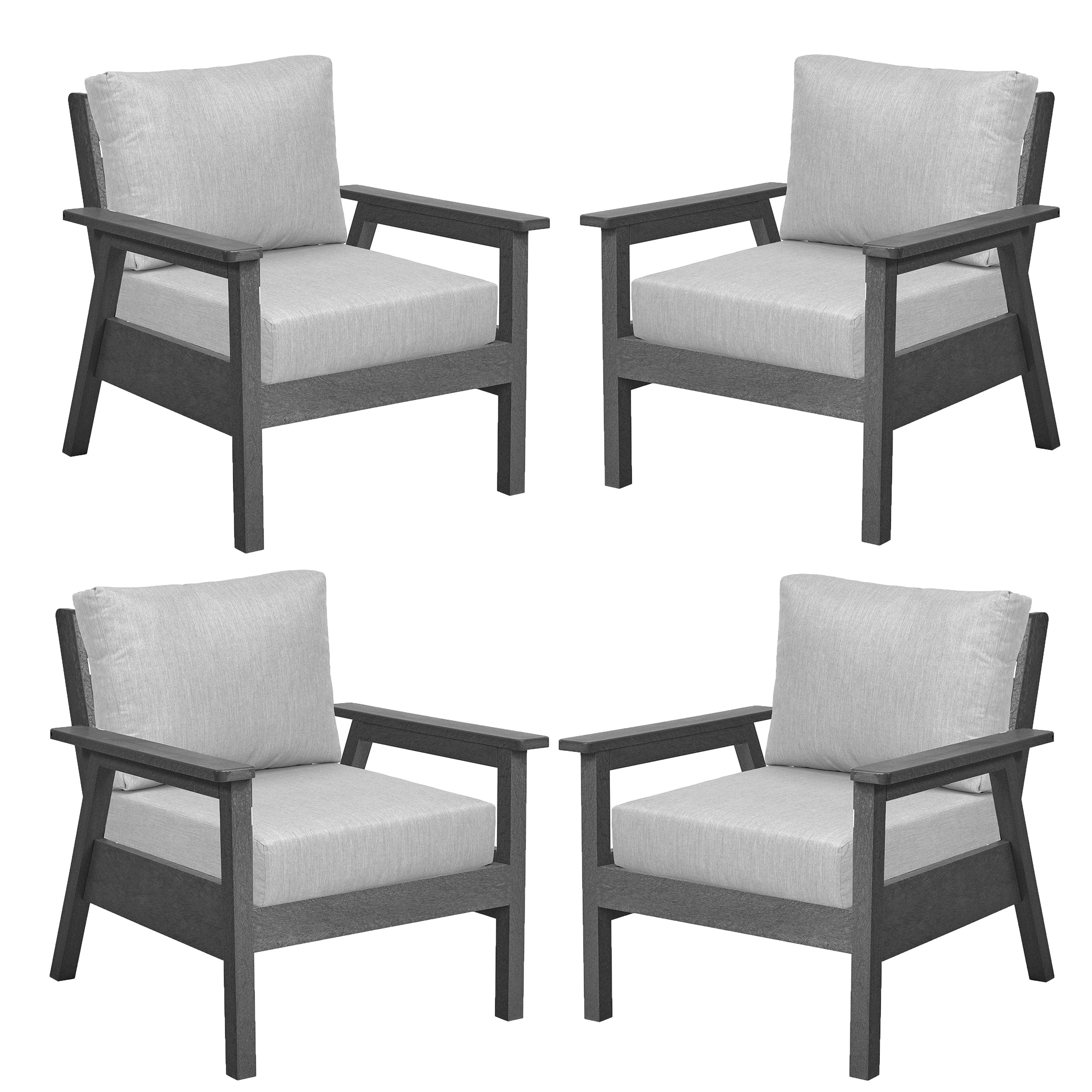 Tofino 4 Club Chair Patio Set Sunshine and Ski Patio Furniture