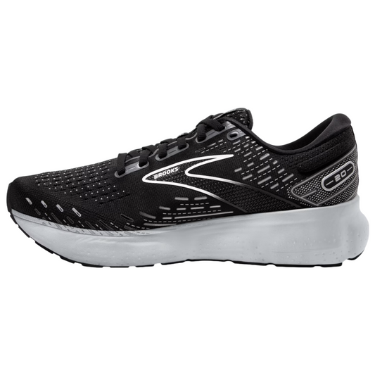 Brooks Men's Glycerin 20 running shoes in black and white.