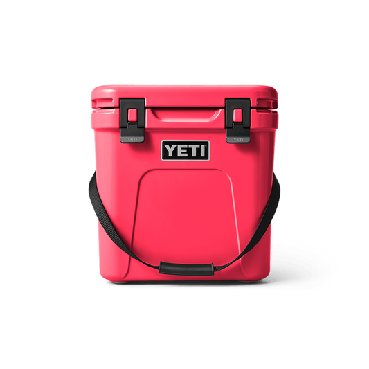 front view of the yeti roadie 24 cooler in the colour bimini pink