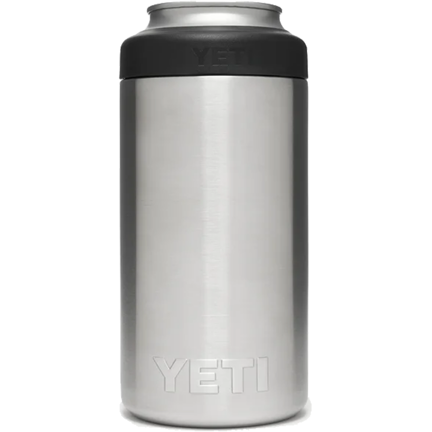 the yeti rambler colster tall can insulator in stianless sliver