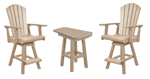 Counter Height Small Table w/ Two Swivel Chairs