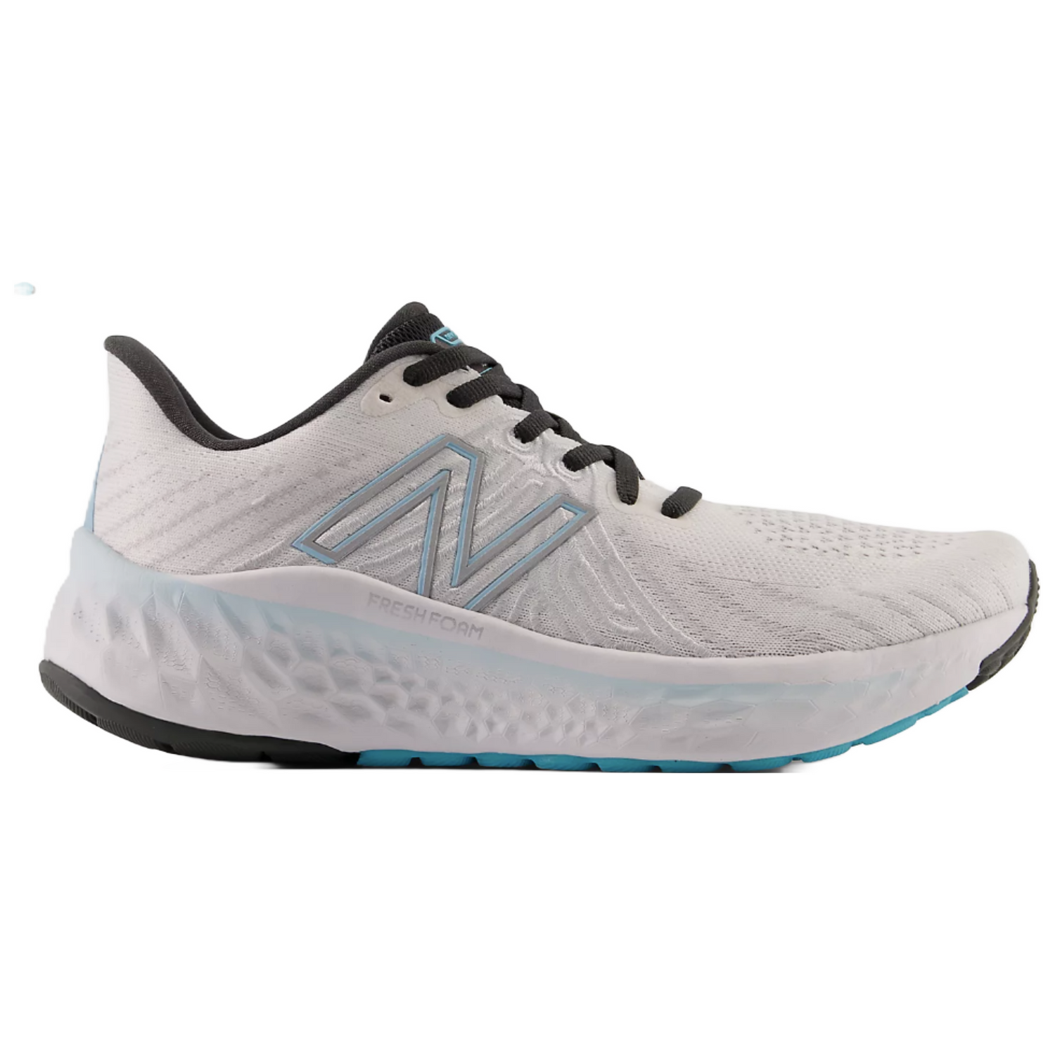 New Balance Vongo Running shoe in white with blue accents 
