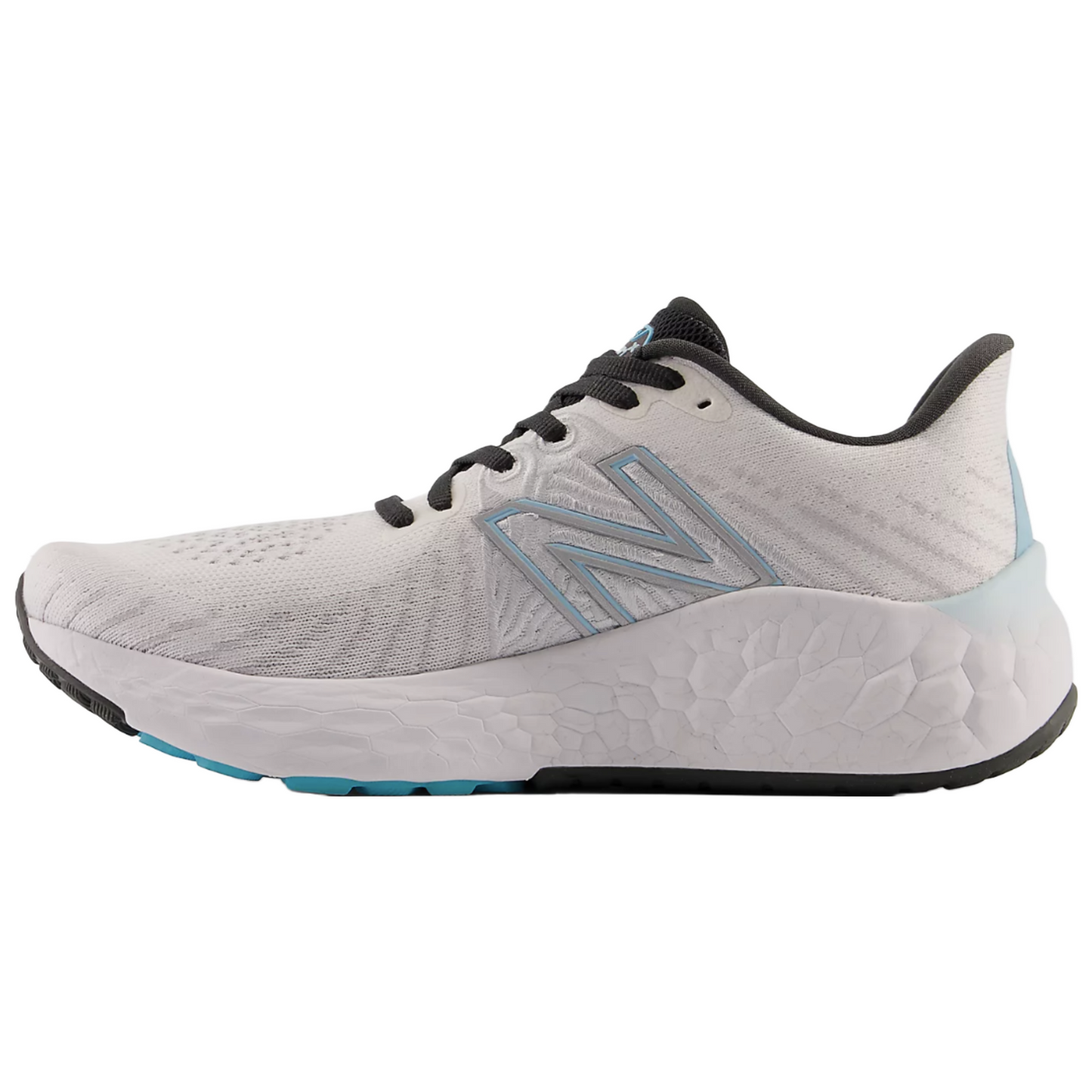 New Balance Vongo Running shoe in white with blue accents 