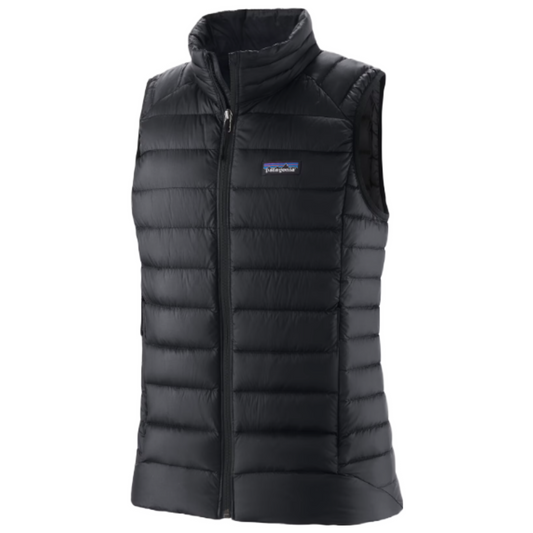 patagonia womens down sweater vest in black