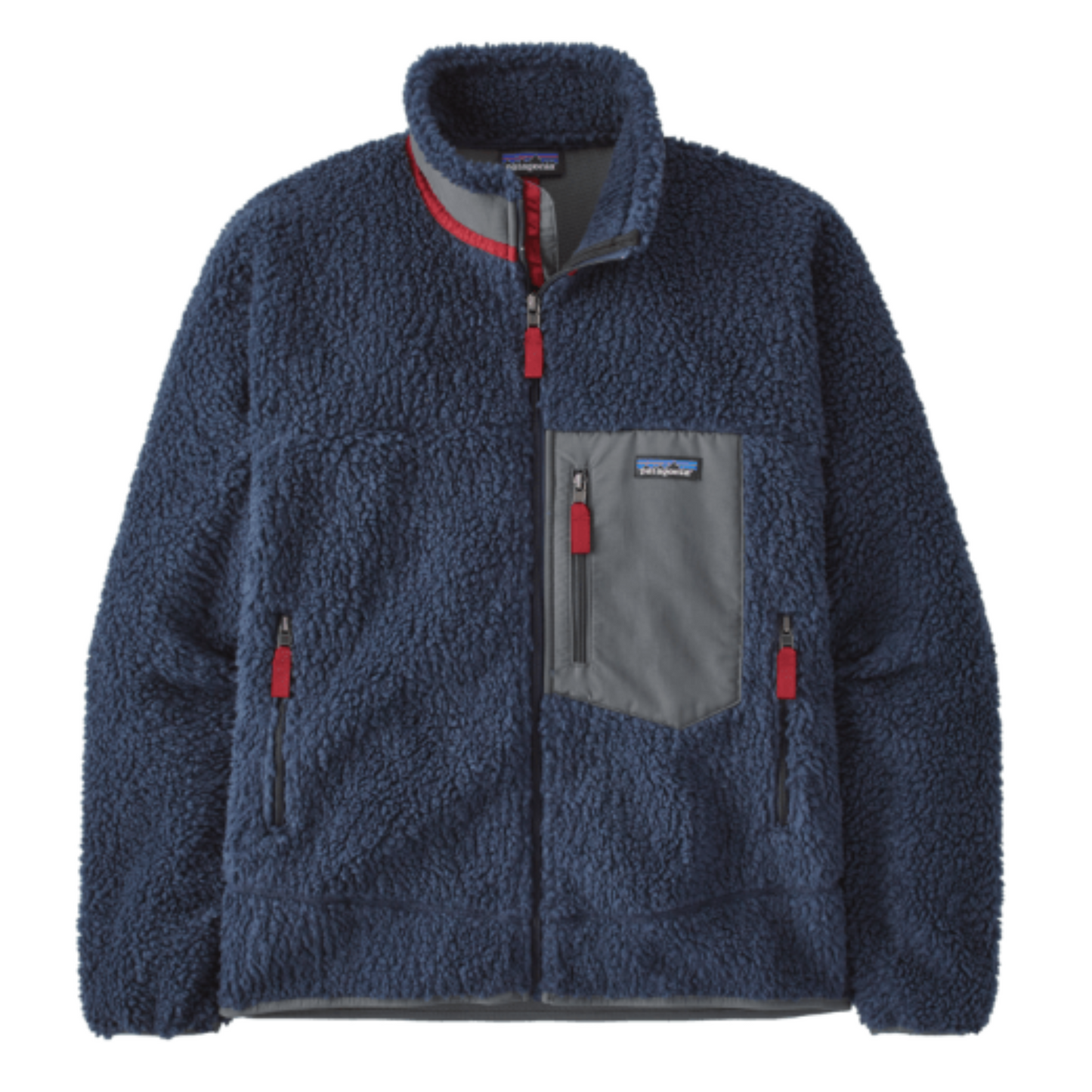 Patagonia Men's Classic Retro-X jacket in navy and red