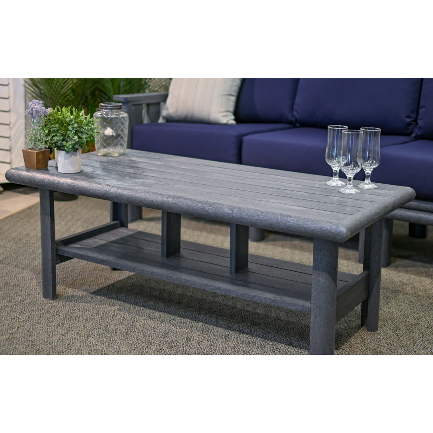 C.R. Plastics Stratford Outdoor Coffee Table In Slate Grey