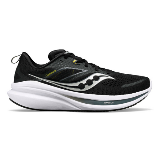 Saucony Mne's Omni 22 running shoes in black and white