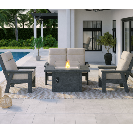 Charleston Loveseat & 2 Club Chairs