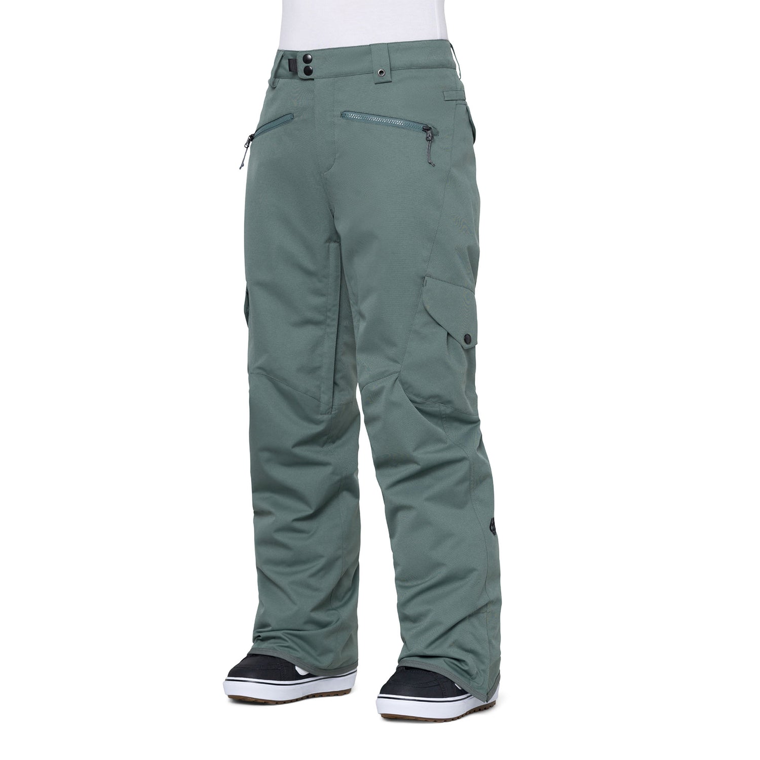 686 Women's Aura Cargo Ski and Snowboard Insulated Pant in Cypress Green