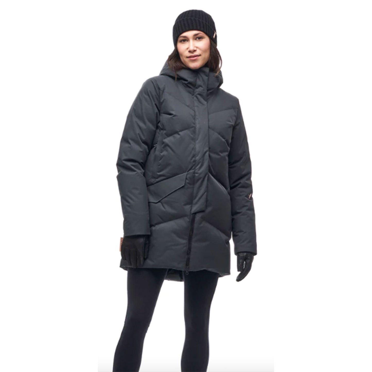 Indyeva Ayaba Simplified Parka in Deep Forest front view