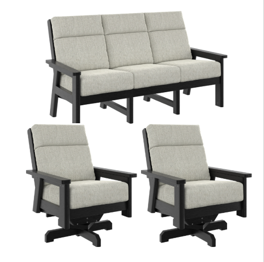 Charleston Sofa & 2 Swivel Club Chairs