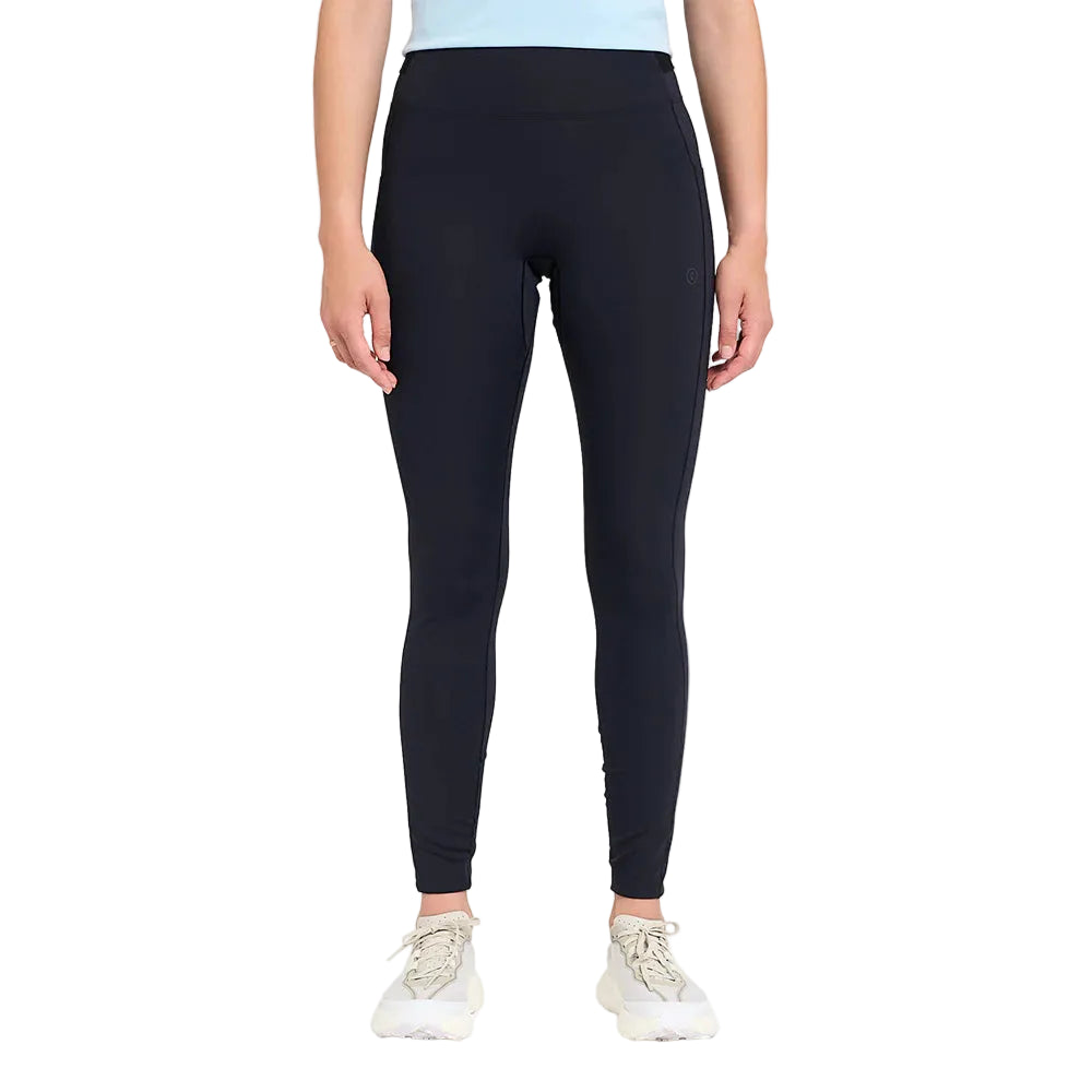 Person wearing black leggings on a white background