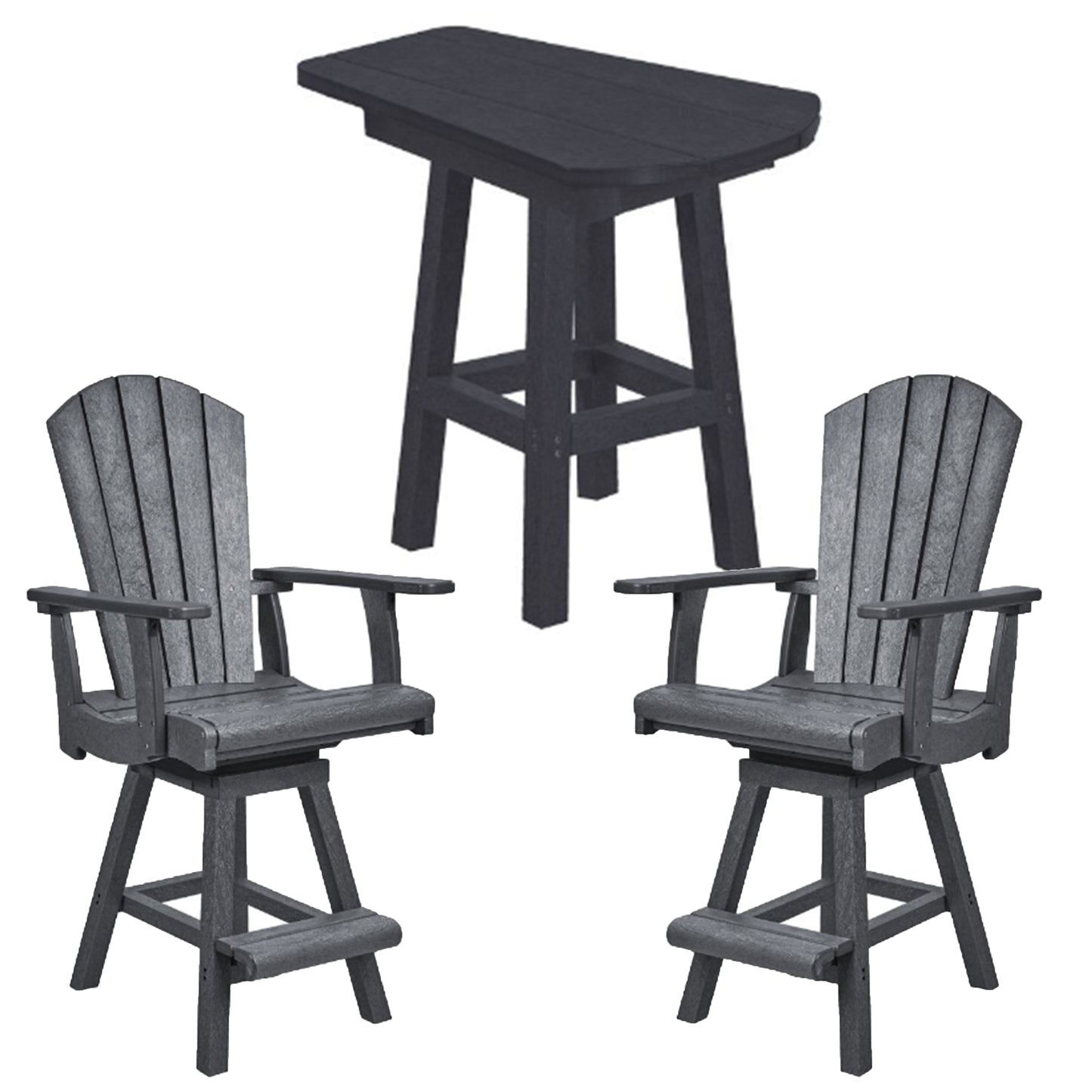 C.R.P. Counter Height Small Table in Colour Slate Grey