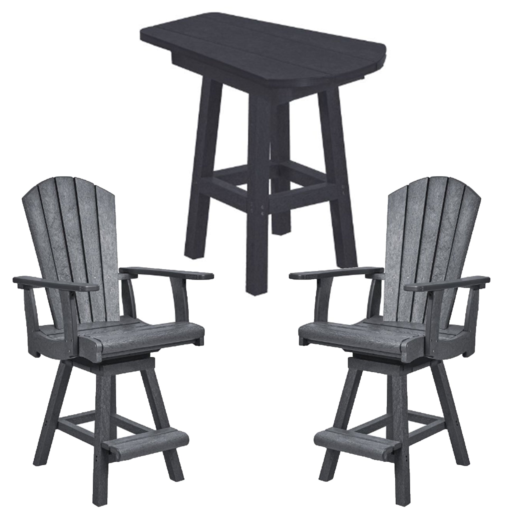 C.R.P. Counter Height Small Table in Colour Slate Grey