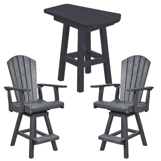 C.R.P. Counter Height Small Table in Colour Slate Grey