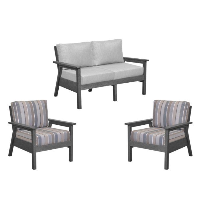 Tofino Loveseat & 2 Club Chairs