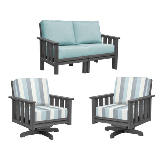 Stratford Loveseat & 2 Swivel Chairs