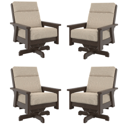 Charleston 4 Swivel Club Chair Set