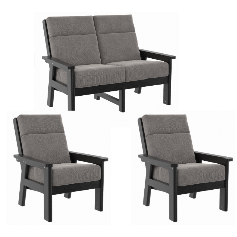 Charleston Loveseat & 2 Club Chairs