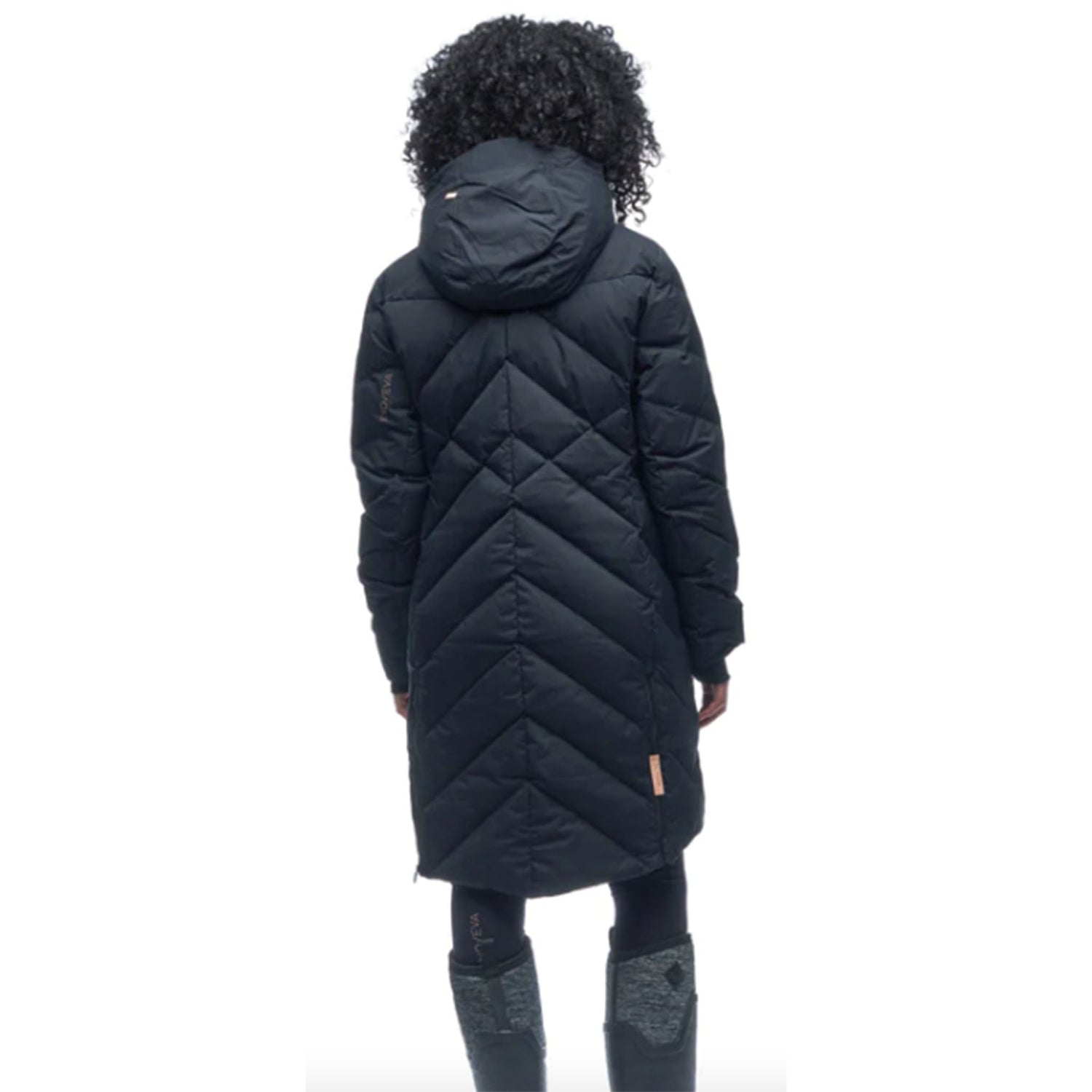 Indyeva Leggero Quilted Down Blend Parka in Black back view