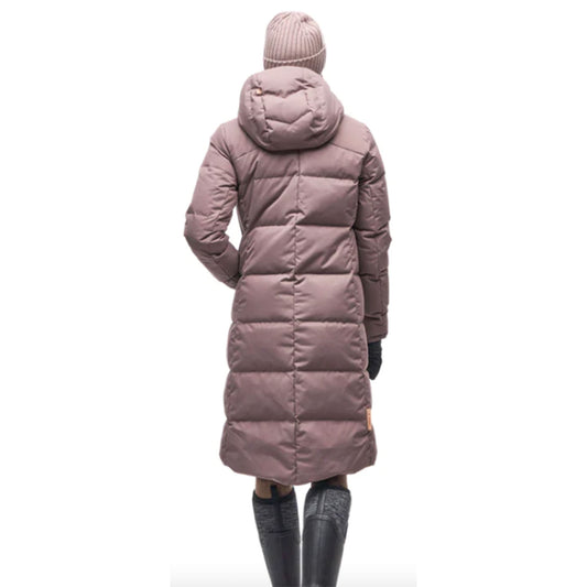 Indyeva Maco Quilted Down Blend Parka in Peppercorn back view