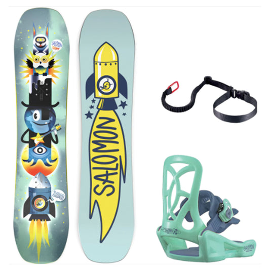 Salomon Team Snowboard package with board, bindings and learning lesh