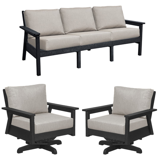 C.R.P. Sofa and swivel chairs patio furniture set 