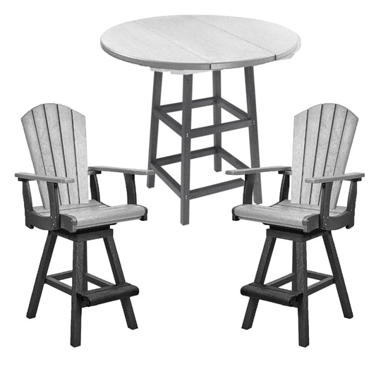 C.R.P. Swivel Pub Patio Set in Colour slate/light grey