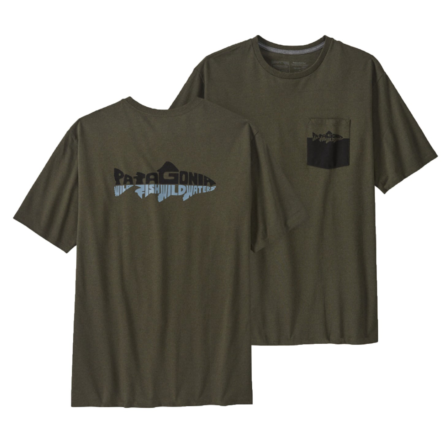Patagonia Men's Wild Waterline Pocket T-Shirt in Green