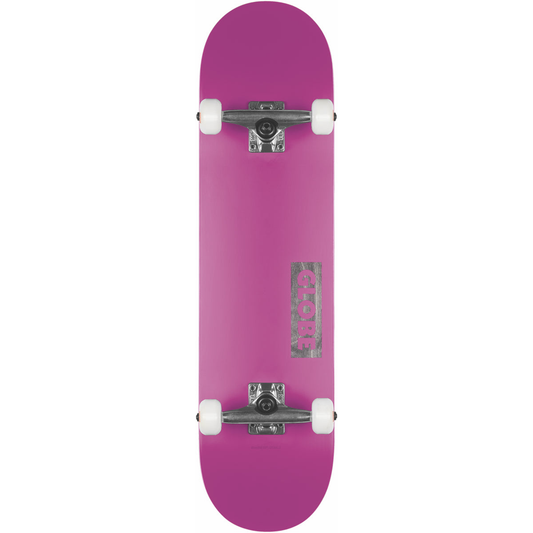 Globe Goodstock pre-built skateboard, 8.25" in the colour neon purple 
