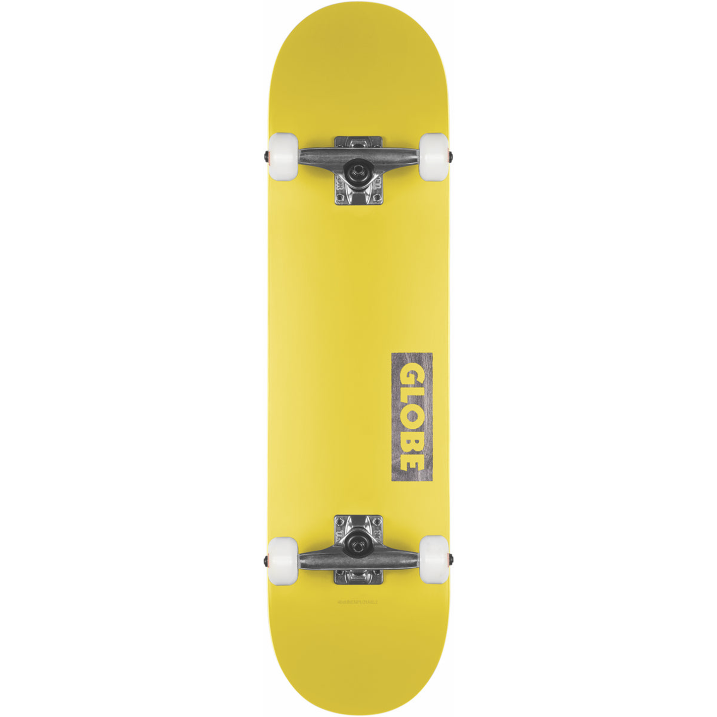 Globe Goodstock pre-built skateboard, 7.75" in the colour neon yellow. 