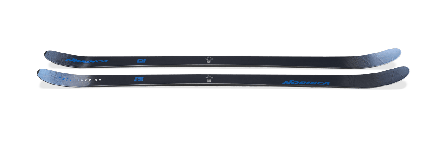 side view of the 2023 nordica unleashed 98 men's all mountain skis
