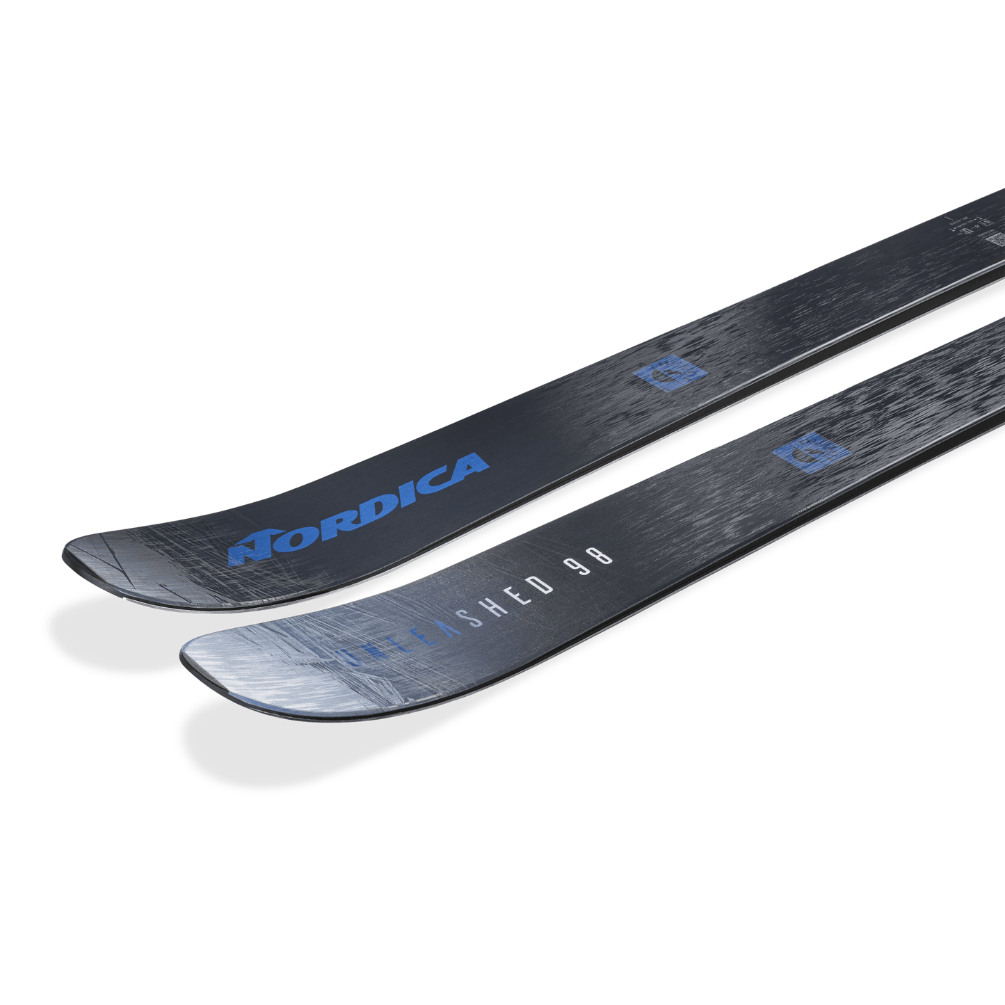 tails of the 2023 nordica unleashed 98 men's all mountain skis