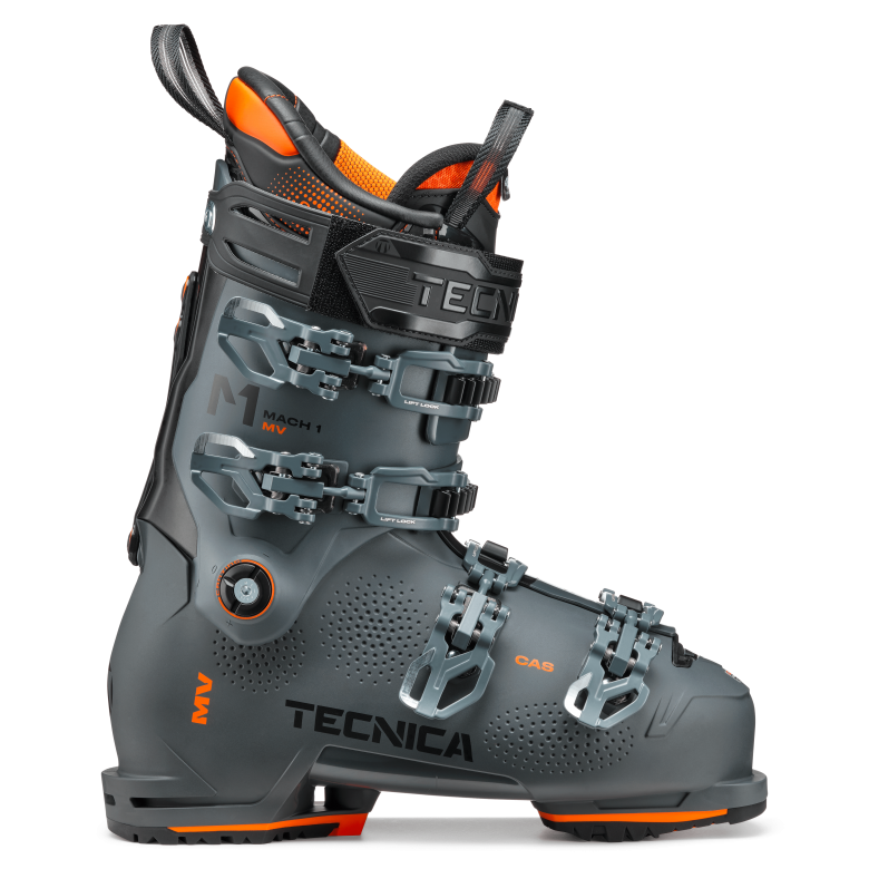 side view of the 2023 tecnica mach 1 mv 110 men's alpine ski boots