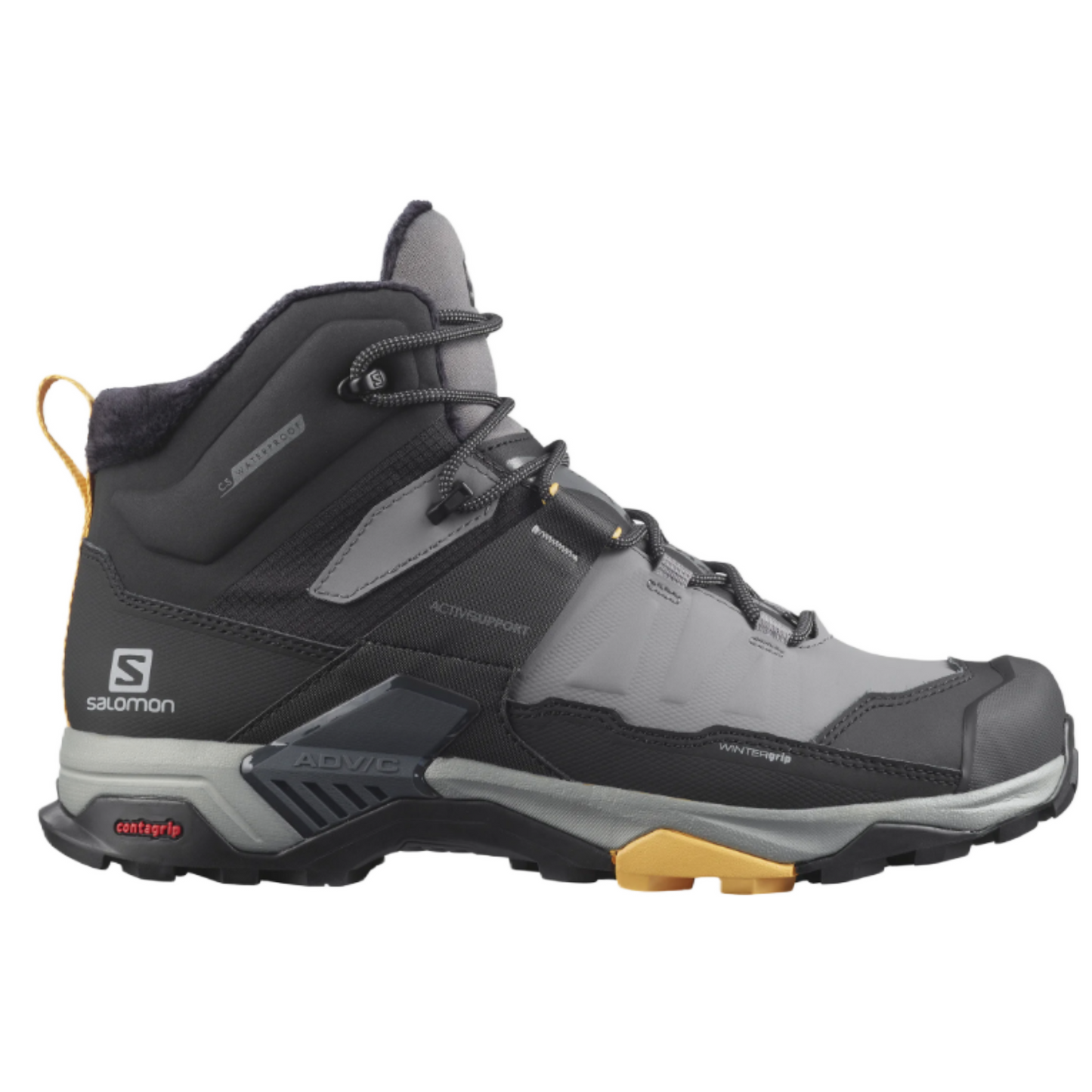 Men's Salomon X Ultra 4 Mid Winter Boots in black and grey