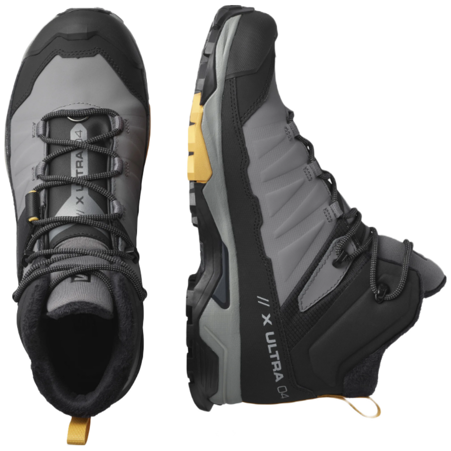 Men's Salomon X Ultra 4 Mid Winter Boots in black and grey