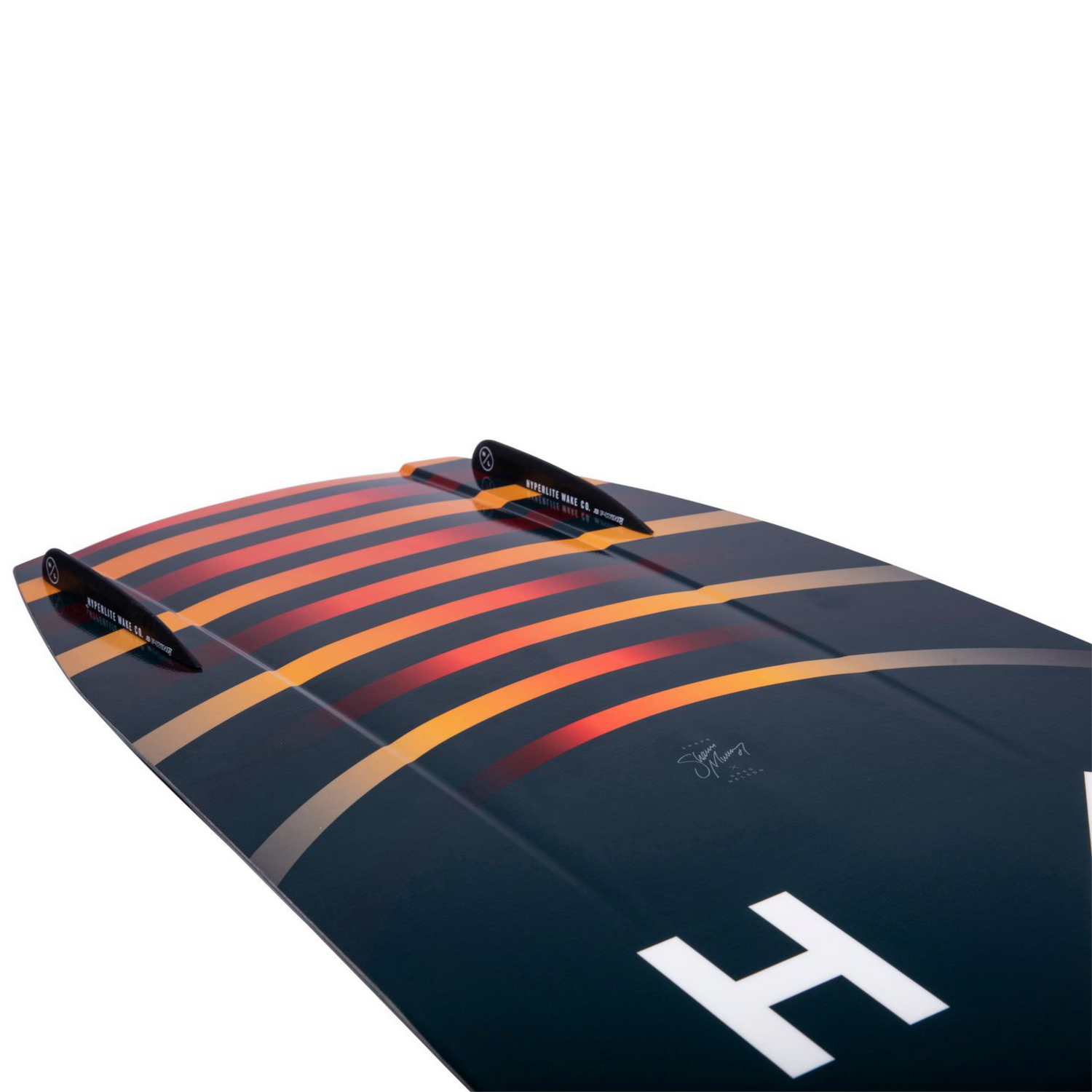 Hyperlite Hyperlite Baseline wakeboard in black, white, red and orange.