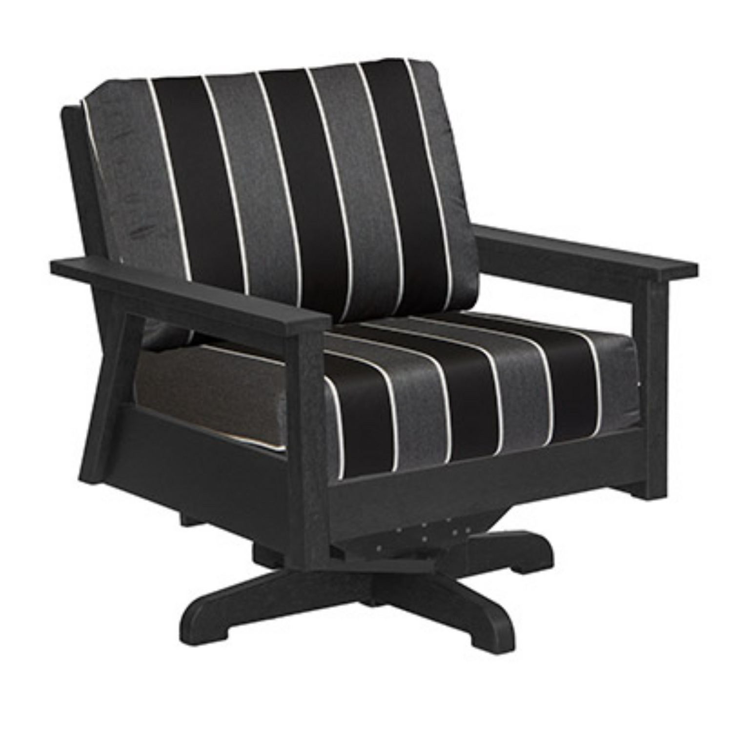 C.R.P. Tofino Swivel Chair in Frame Colour Black and Cushion Colour Peyton Granite