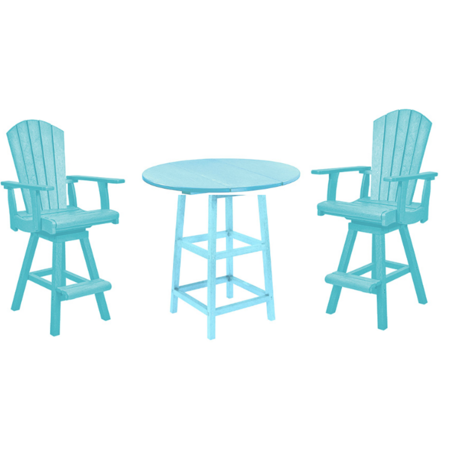 C.R.P. Swivel Pub Patio Set in frame colour aqua