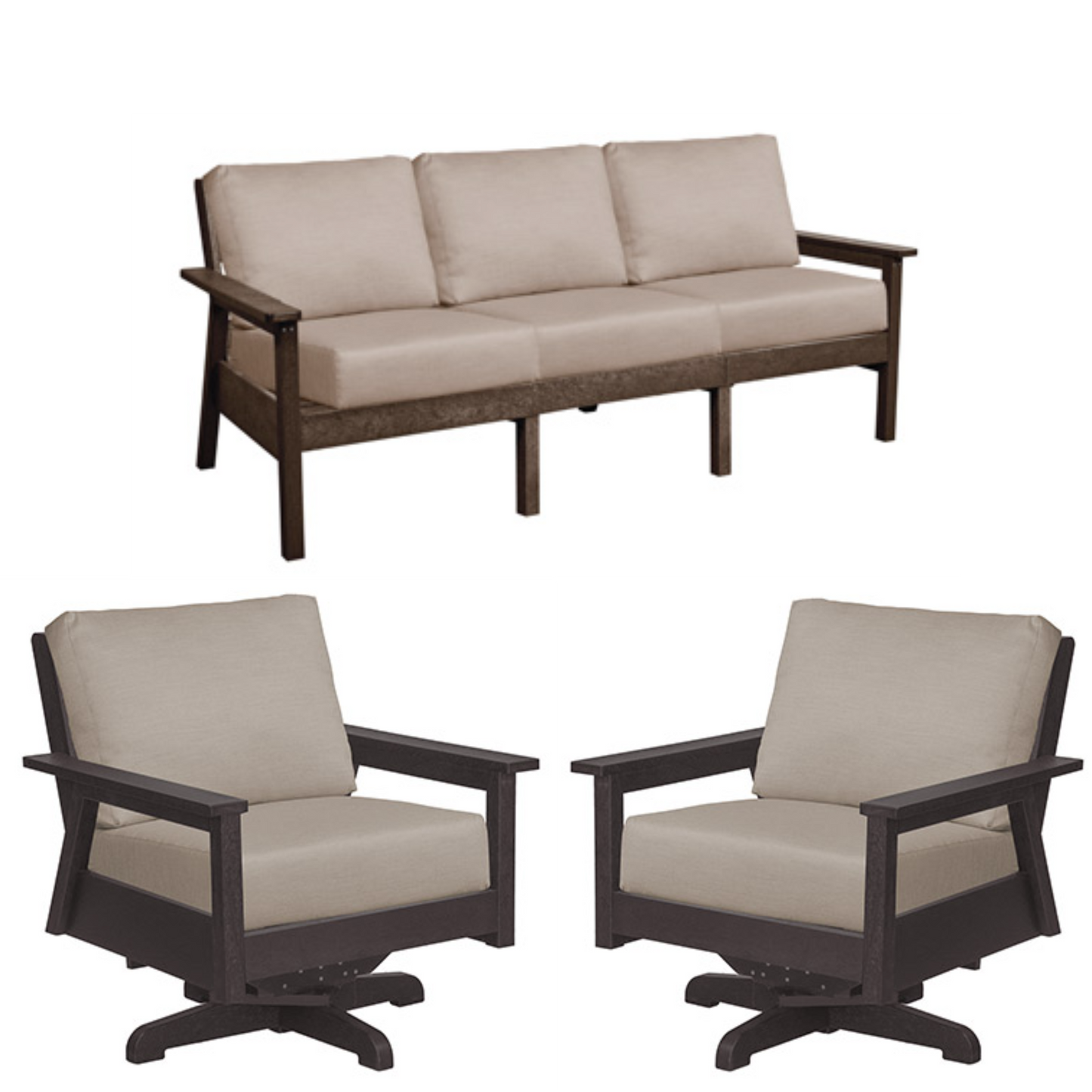 Tofino Sofa and Two Swivel Chairs