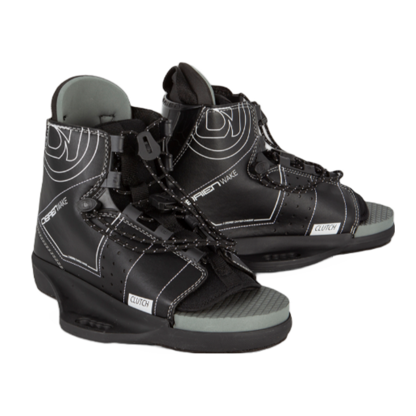 O'Brien Clutch wakeboard boots in black and silver