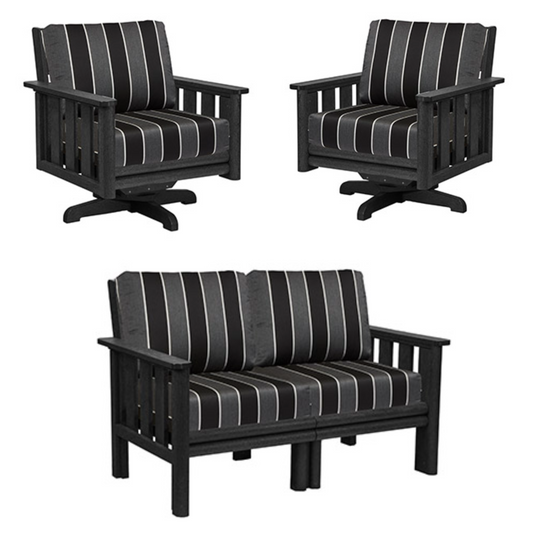 C.R.P. Stratford Loveseat and Swivel Chair Patio Set