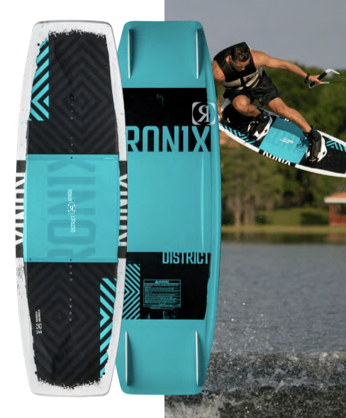 Ronix District Wakeboard in blue, black and white