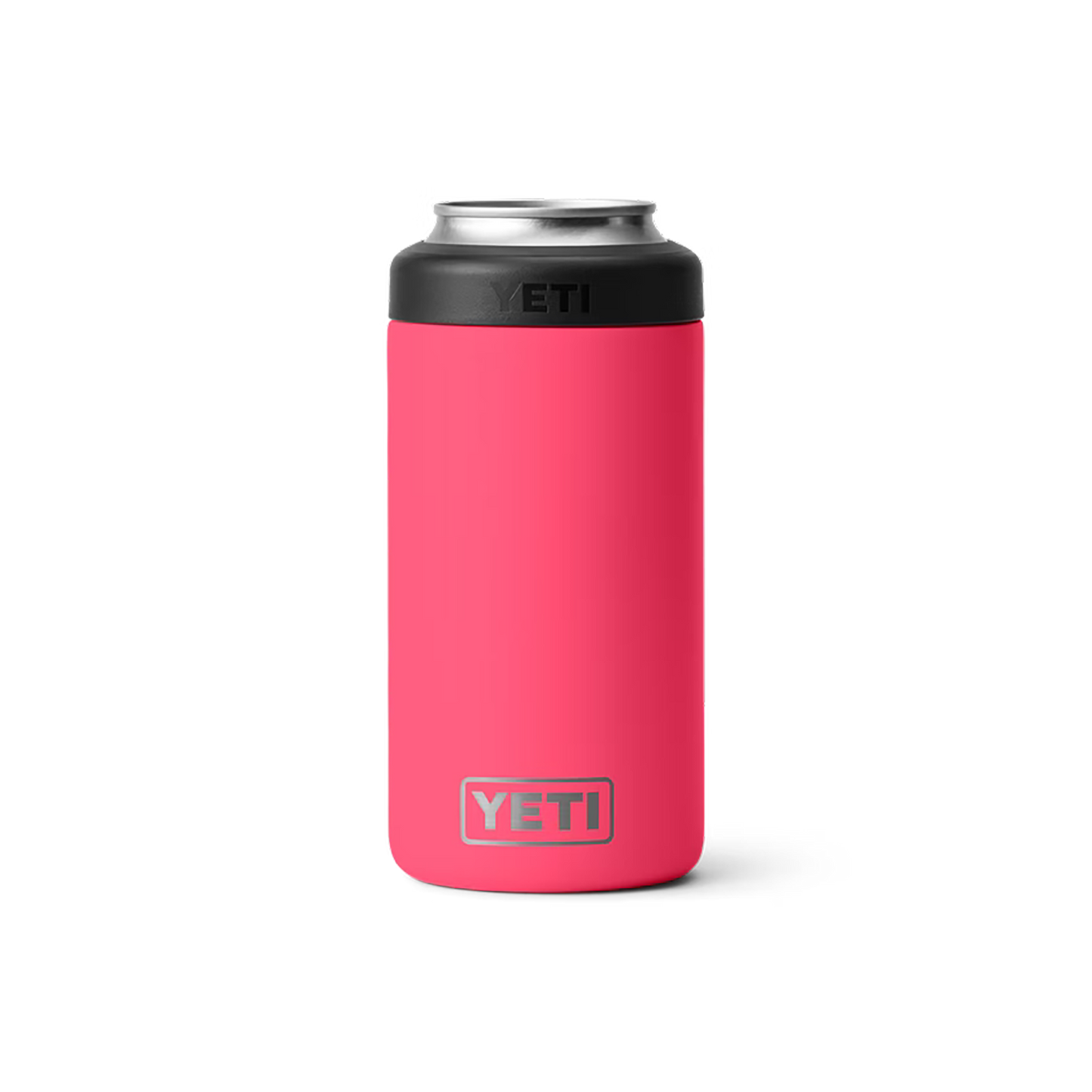 front view of the yeti rambler colster tall in the colour bimini pink