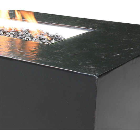 close up view of the Mesa 50"x32" fire table