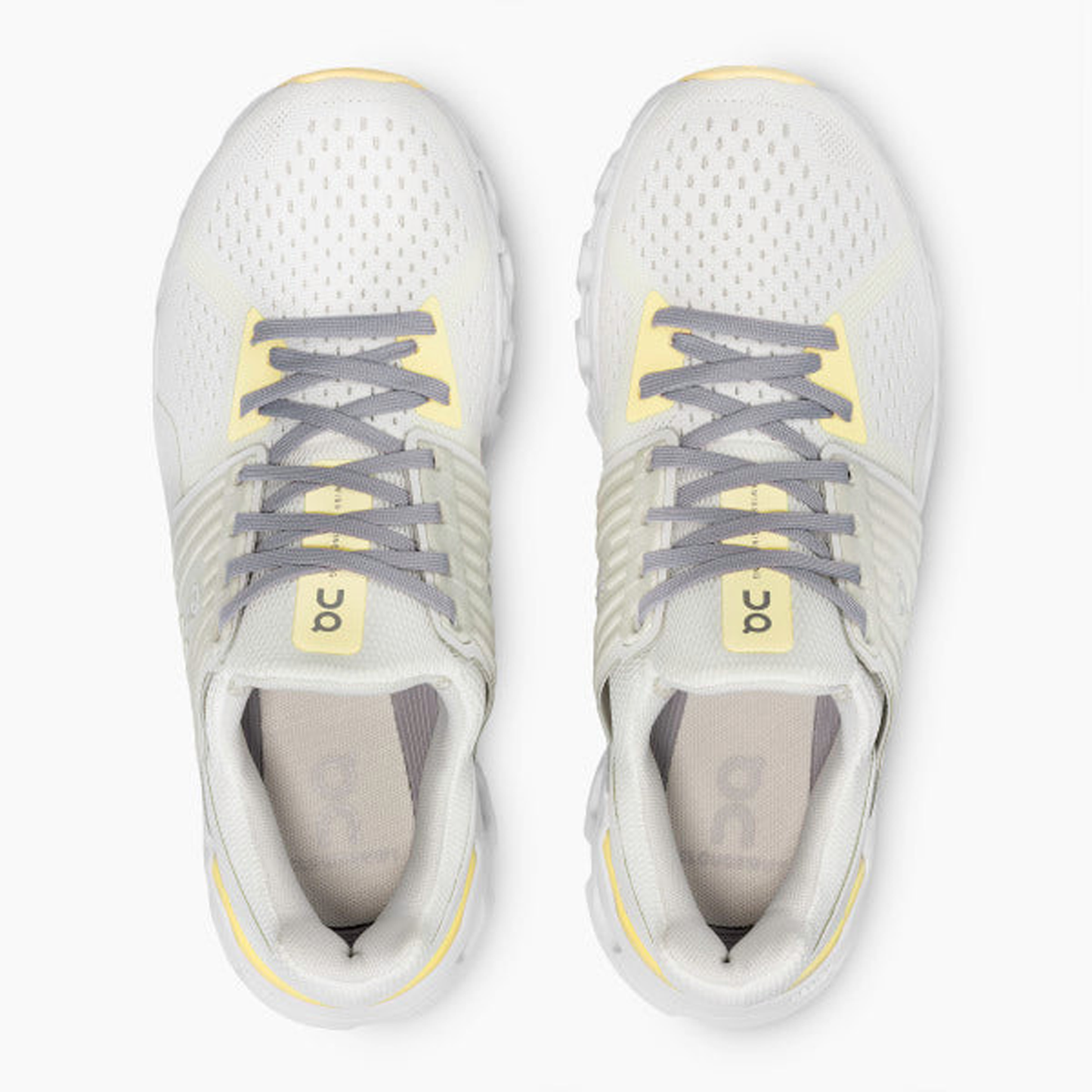 Women's ON Cloudswift running shoe in white/limelight.