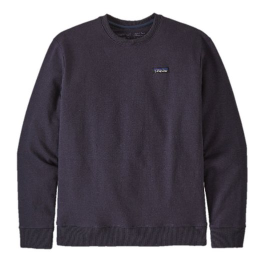Patagonia Men's P-6 label uprisal crew sweatshirt in colour dark purple with a small logo on left side of the chest. 