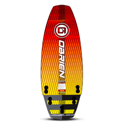 Bottom view of the O'Brien FX V3 wake surf board